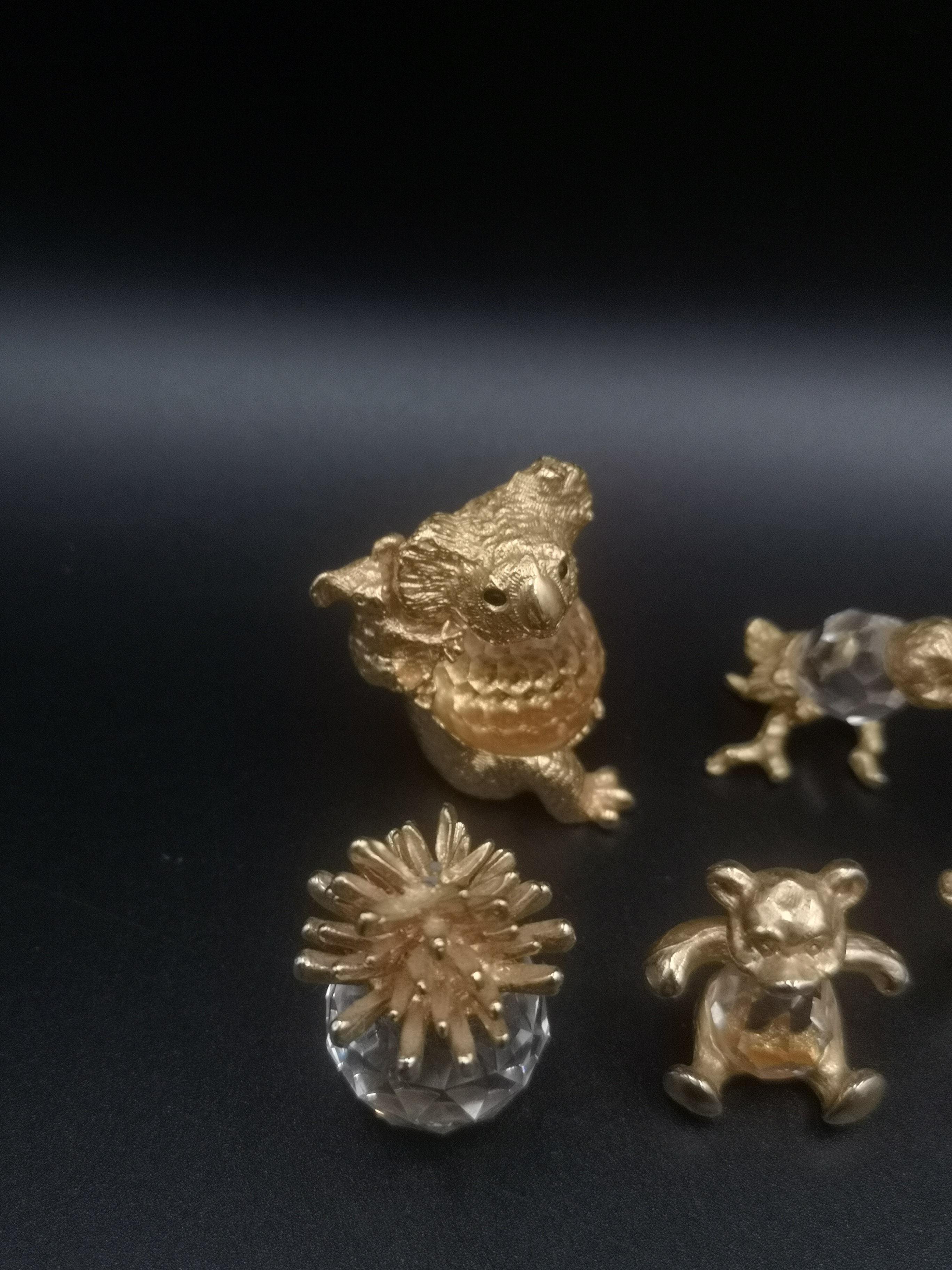 Six crystal animals with gilt metal mounts - Image 3 of 6