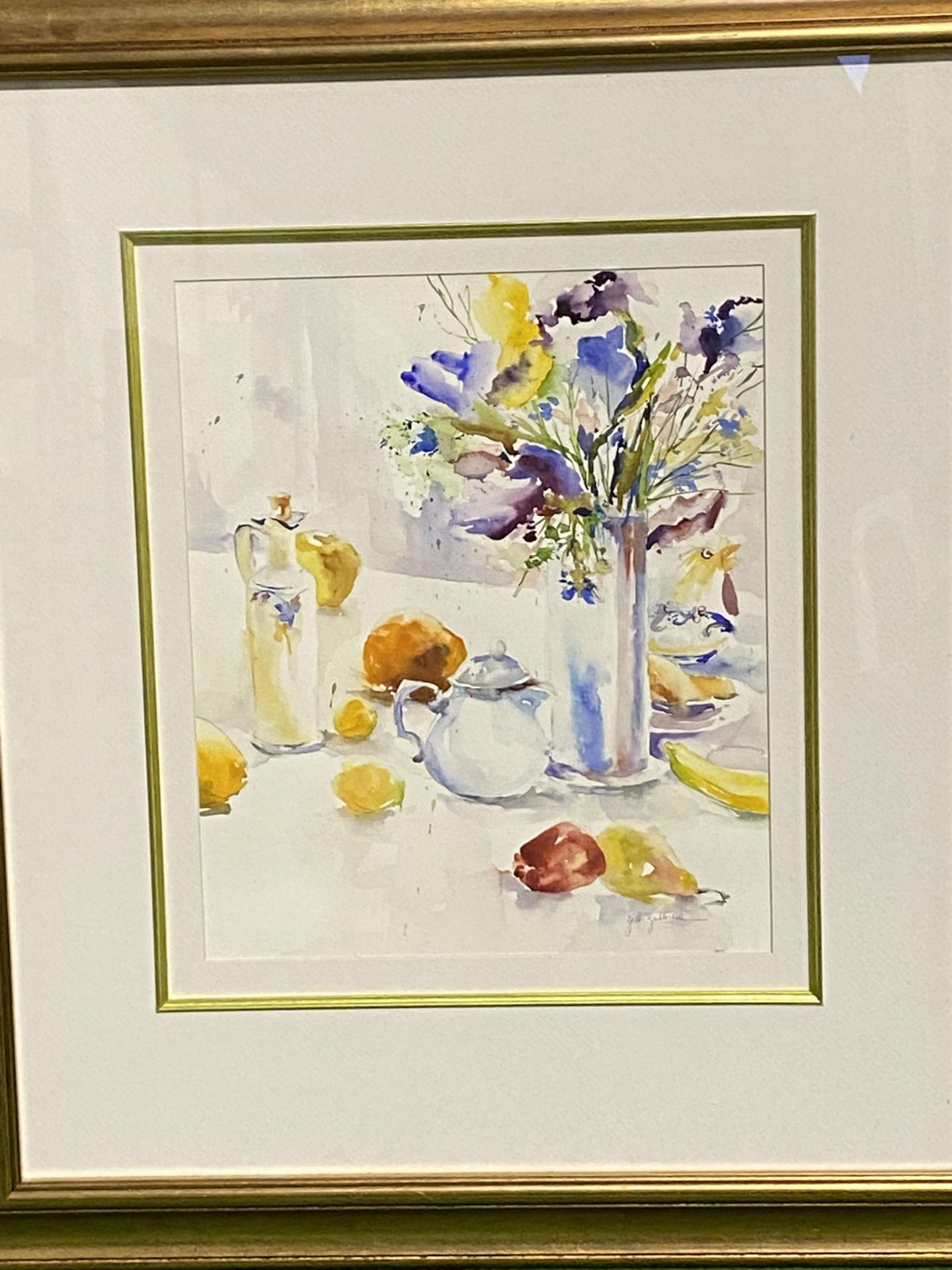 Framed and glazed watercolour still life - Bild 4 aus 5