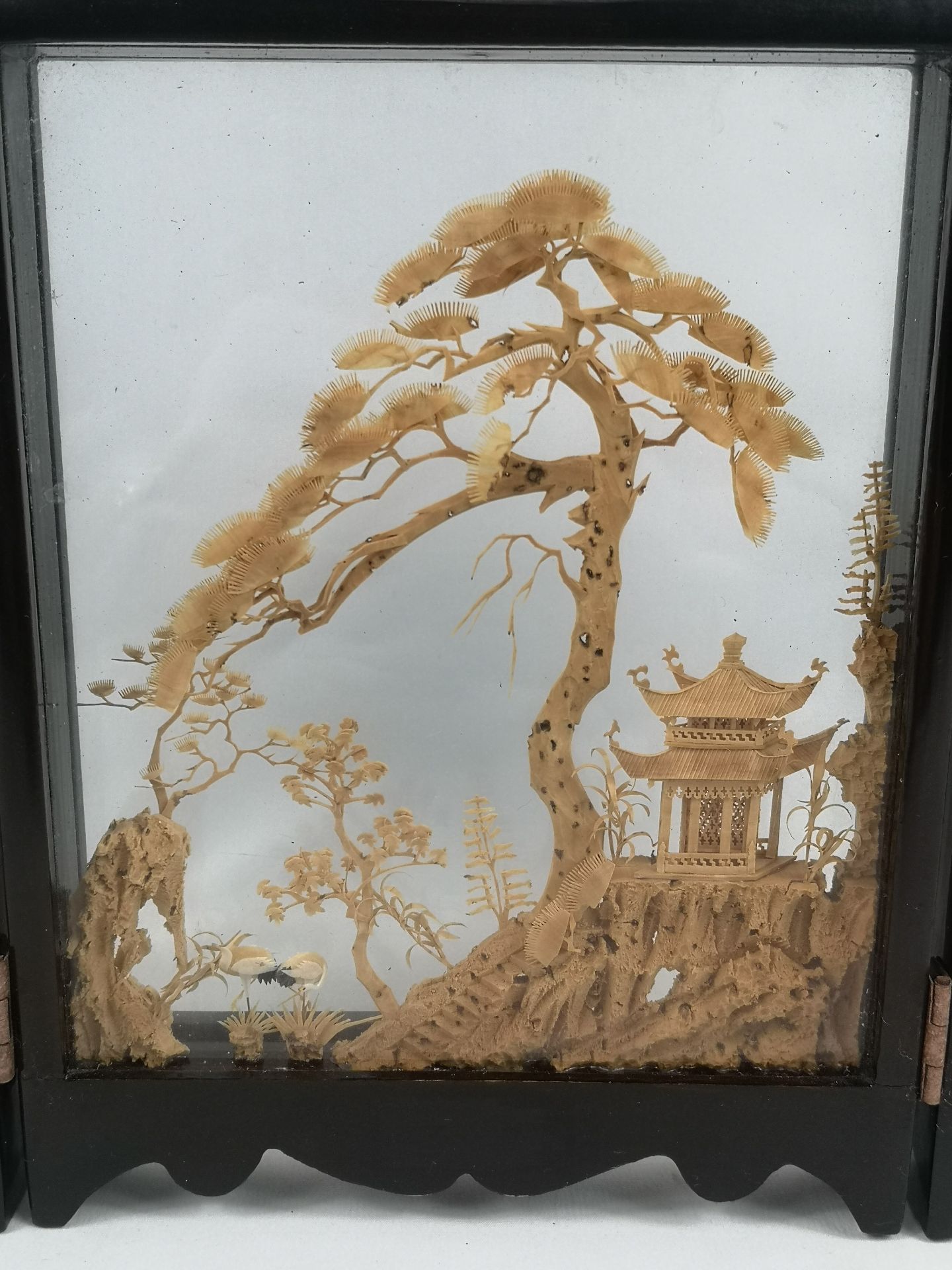 Oriental triptych cork diorama - Image 5 of 6