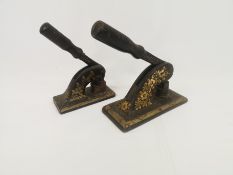 Two Victorian embossing stamps