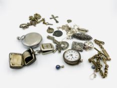 Quantity of silver and white metal items