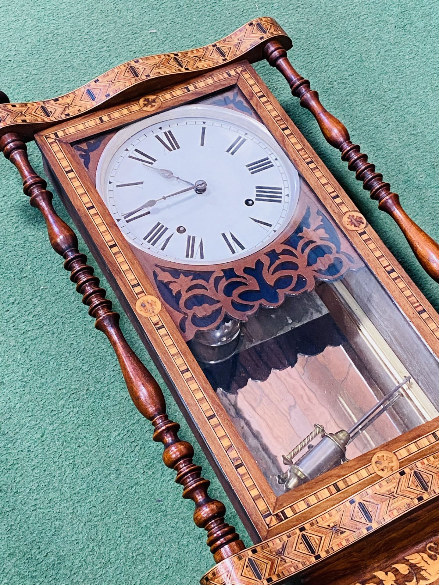 Mahogany Vienna style wall clock - Image 4 of 4