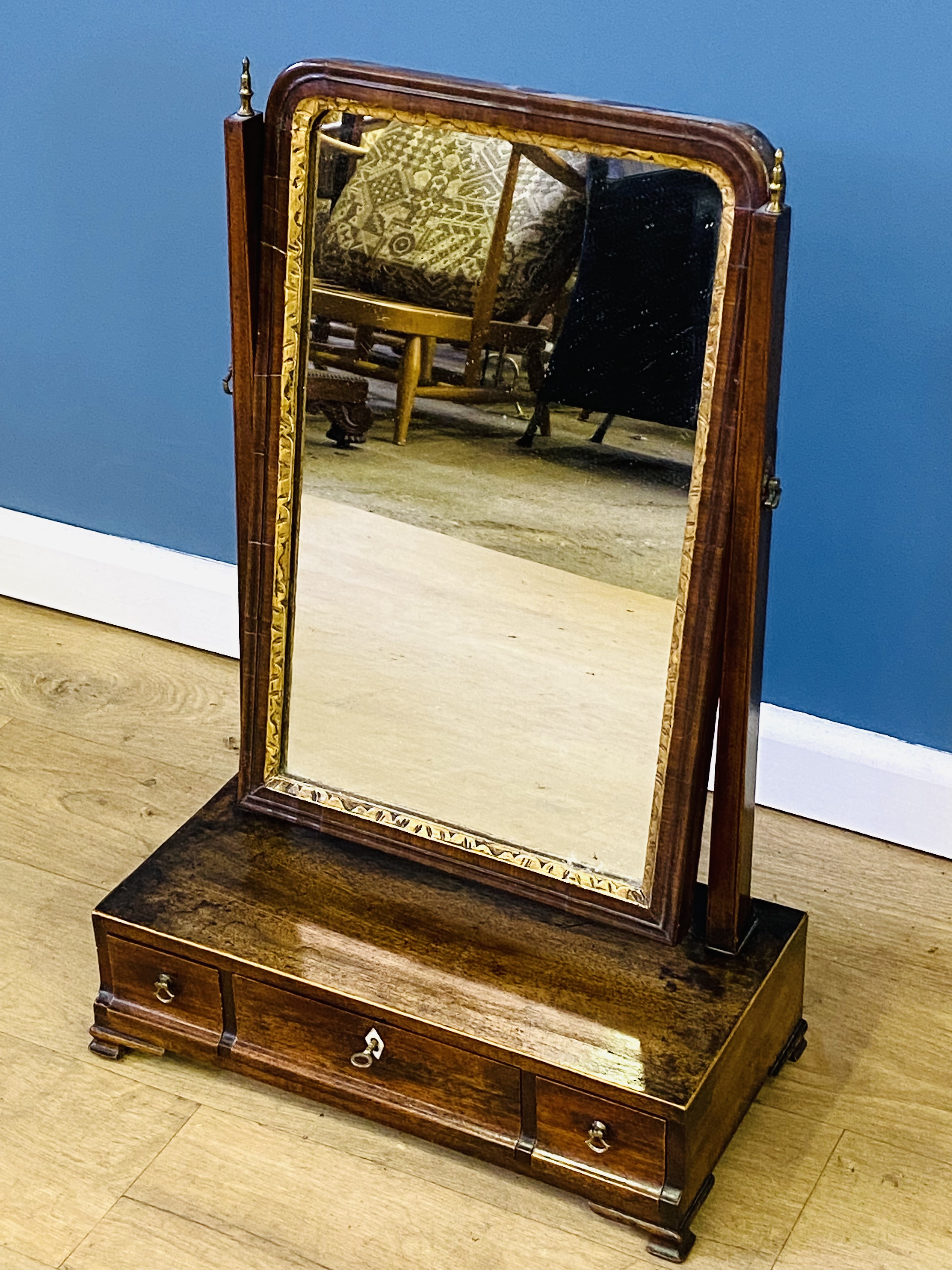 19th century mahogany toilet mirror - Image 3 of 4