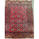 Red ground wool rug