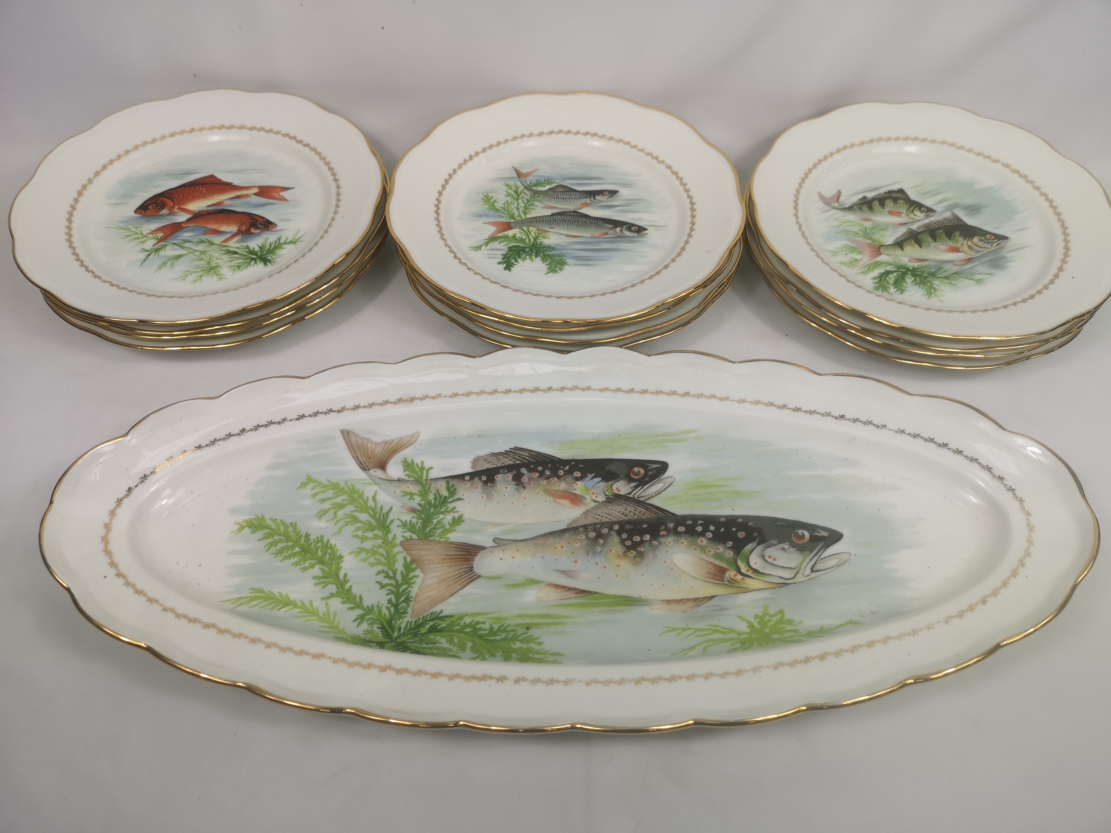 Six hand painted plates