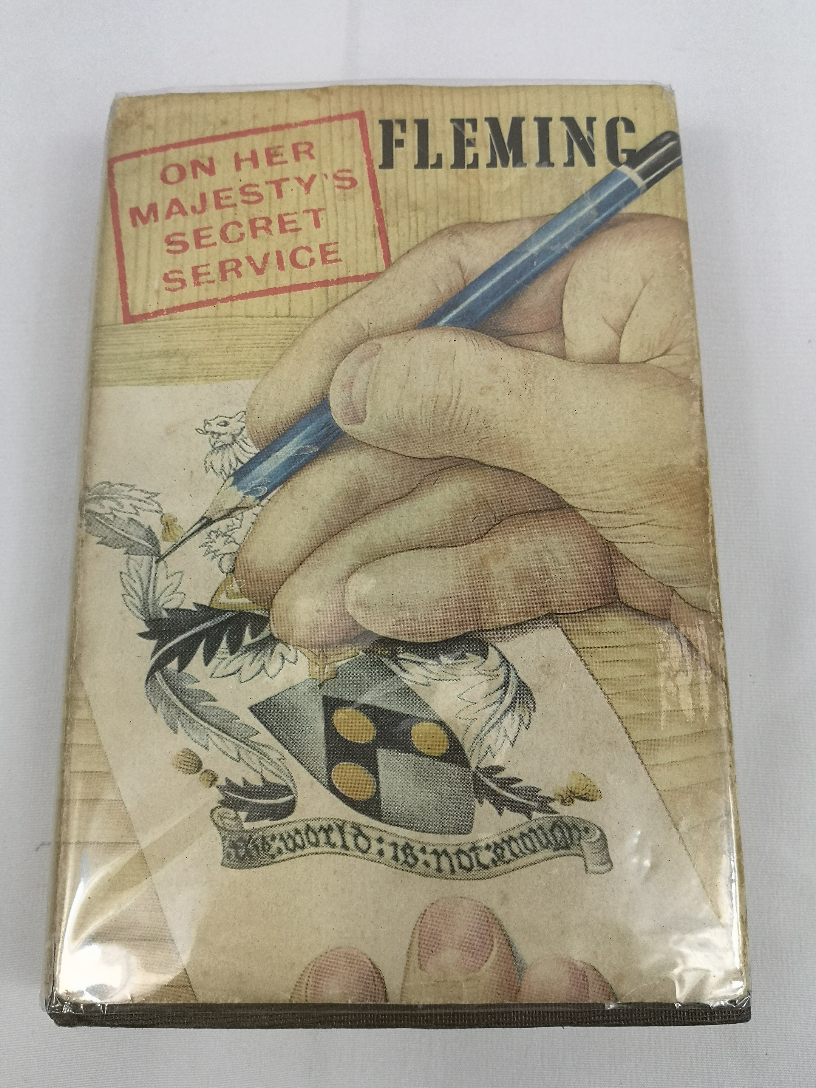 James Bond On Her Majesty's Secret Service, Ian Fleming, first edition in protective film sleeve.