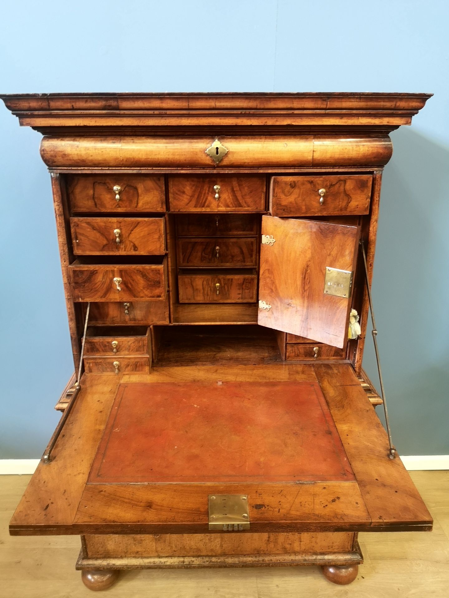 Queen Anne walnut secretaire - Image 6 of 10