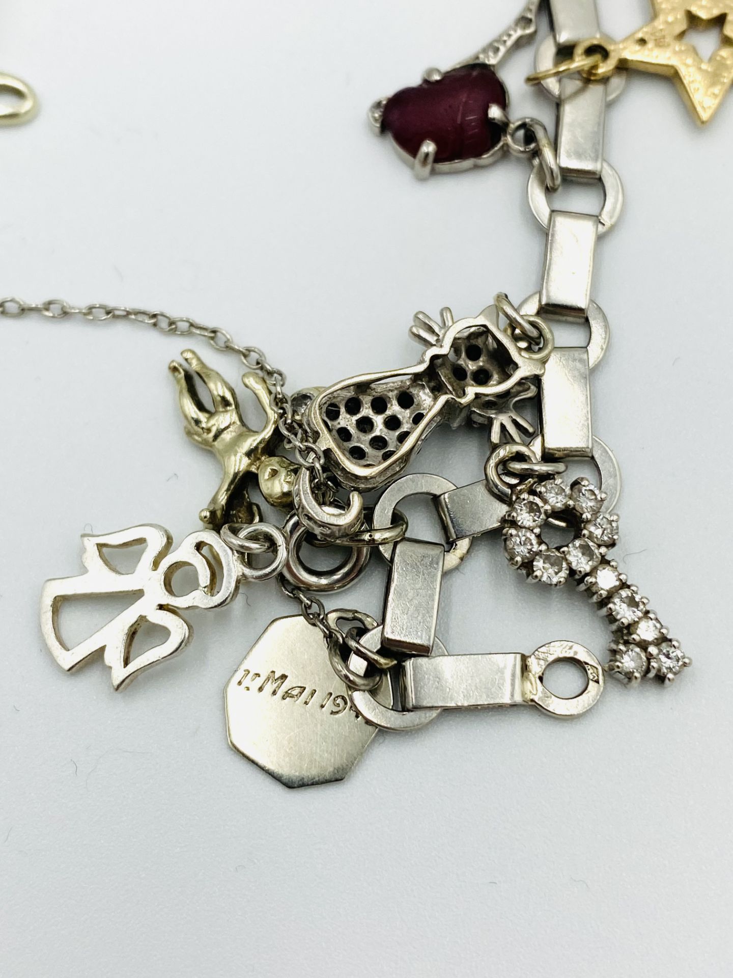 Platinum charm bracelet - Image 6 of 7