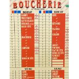 Boucherie price chart