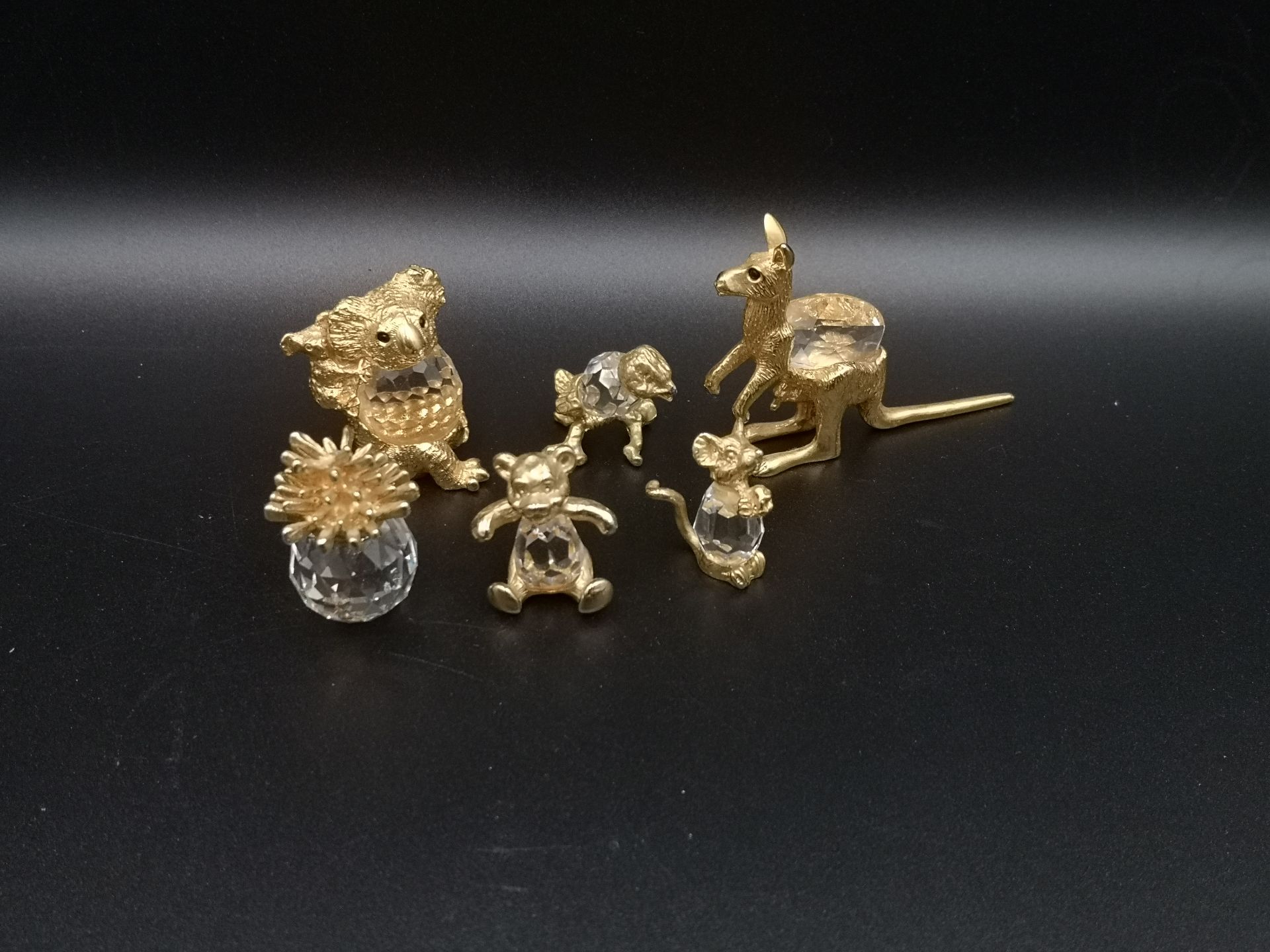 Six crystal animals with gilt metal mounts - Image 2 of 6