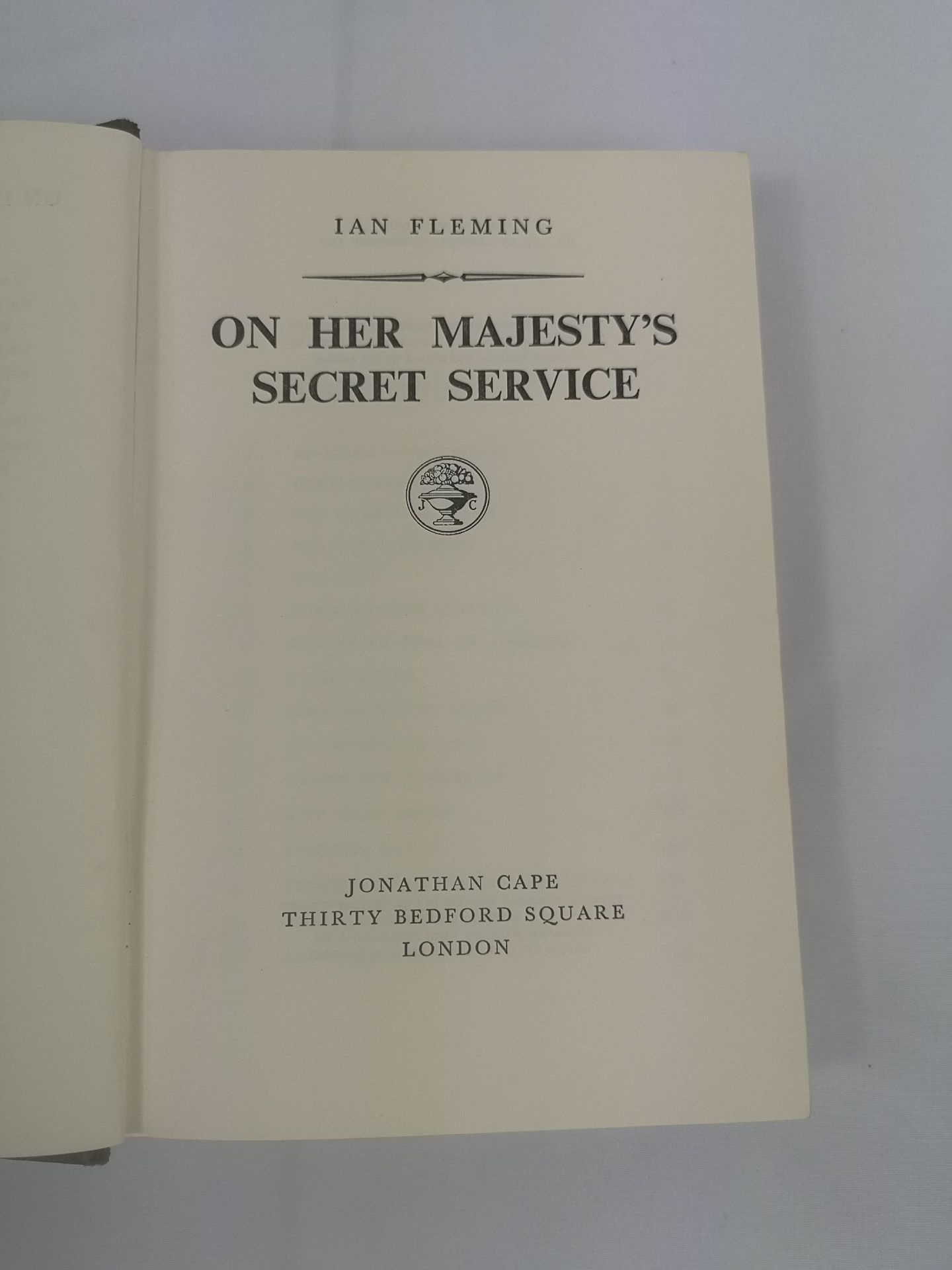 James Bond On Her Majesty's Secret Service, Ian Fleming, first edition in protective film sleeve. - Image 3 of 5