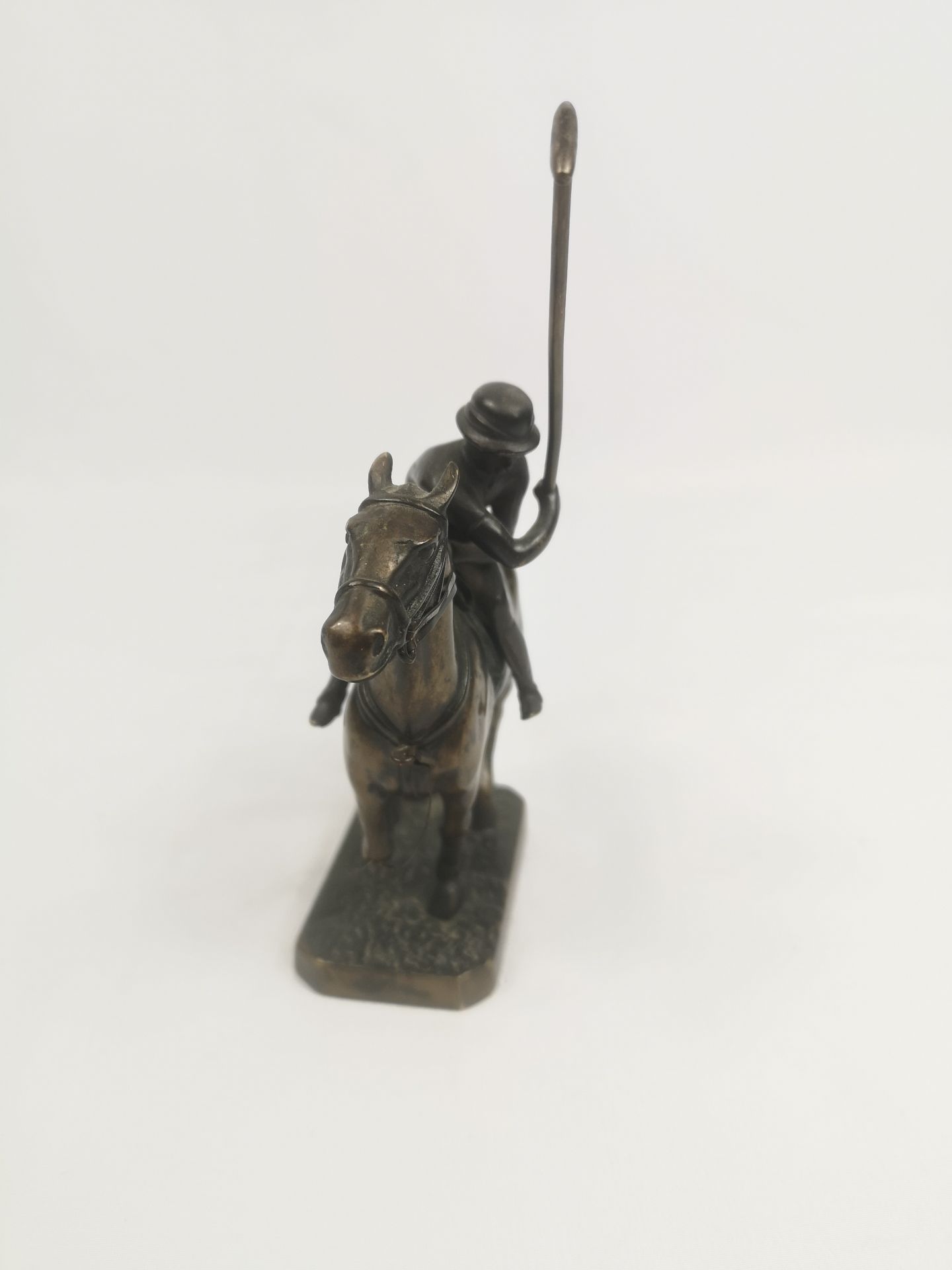 Bronze figurine of a polo player - Image 4 of 5