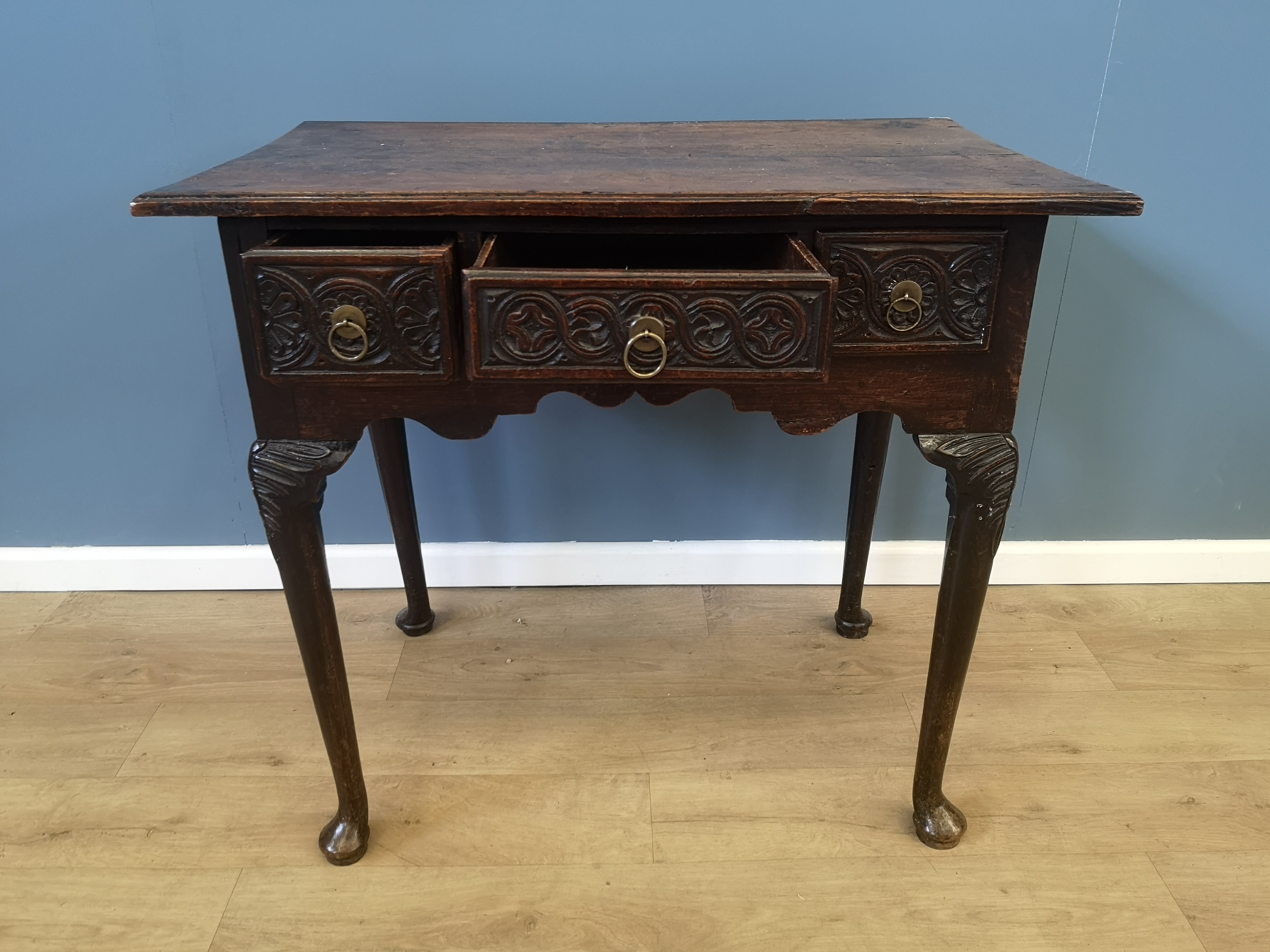 19th century oak lowboy - Image 6 of 6