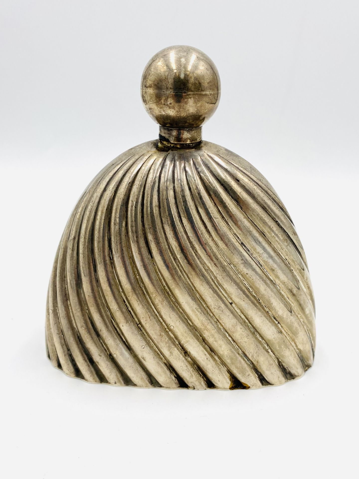 Wrythen fluted silver spirit flask