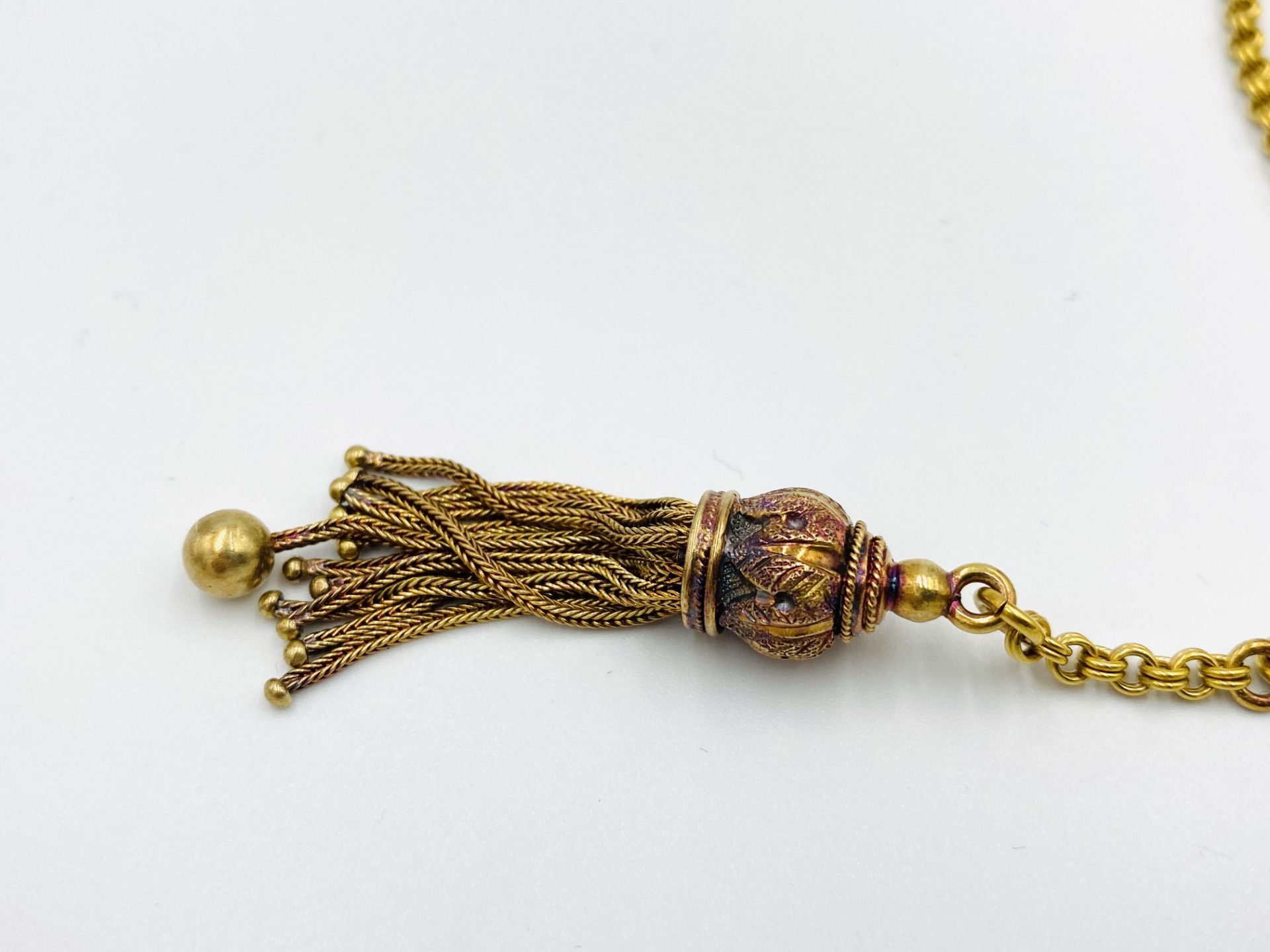 9ct gold necklace with 18ct gold tassel - Image 5 of 5