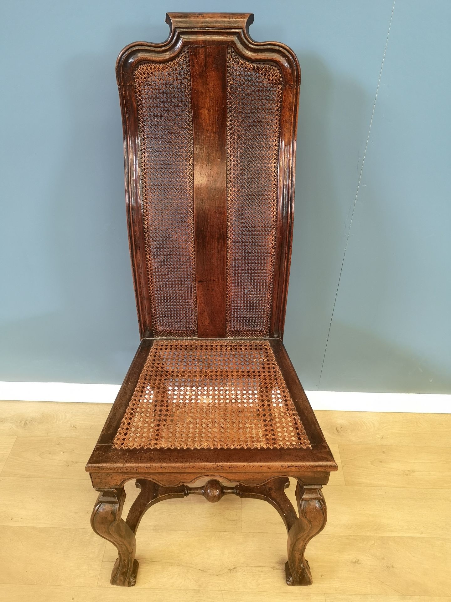 Pair of mahogany and cane chairs - Image 3 of 4