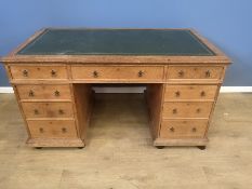 Oak pedestal desk