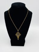 9ct gold pendant and chain