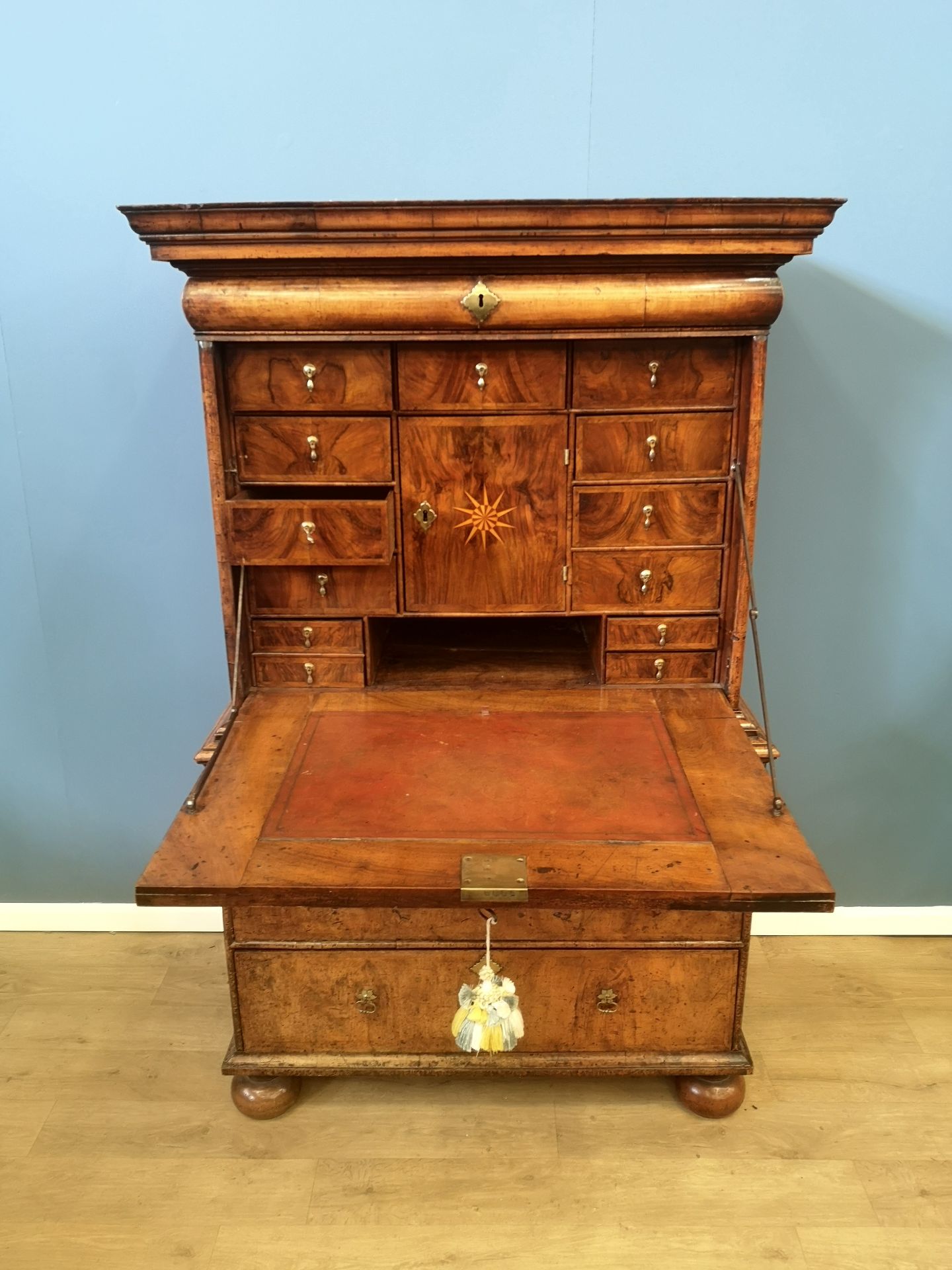 Queen Anne walnut secretaire - Image 5 of 10