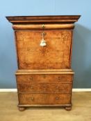 Queen Anne walnut secretaire