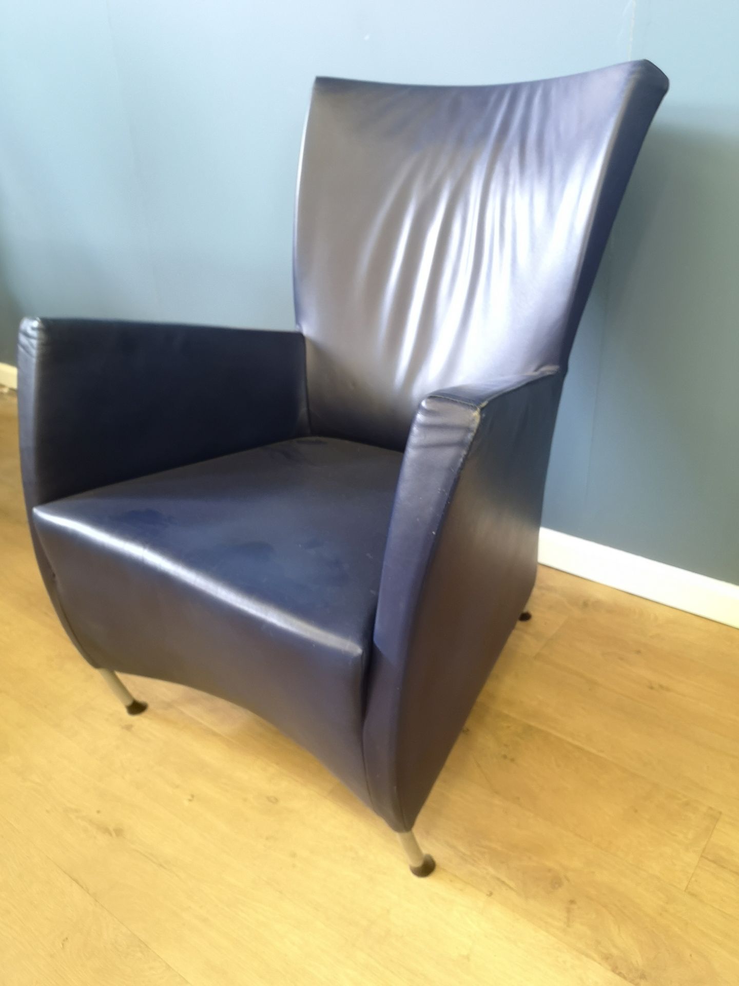 Montis blue leather armchair - Image 3 of 4