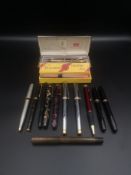 Collection of ten fountain pens