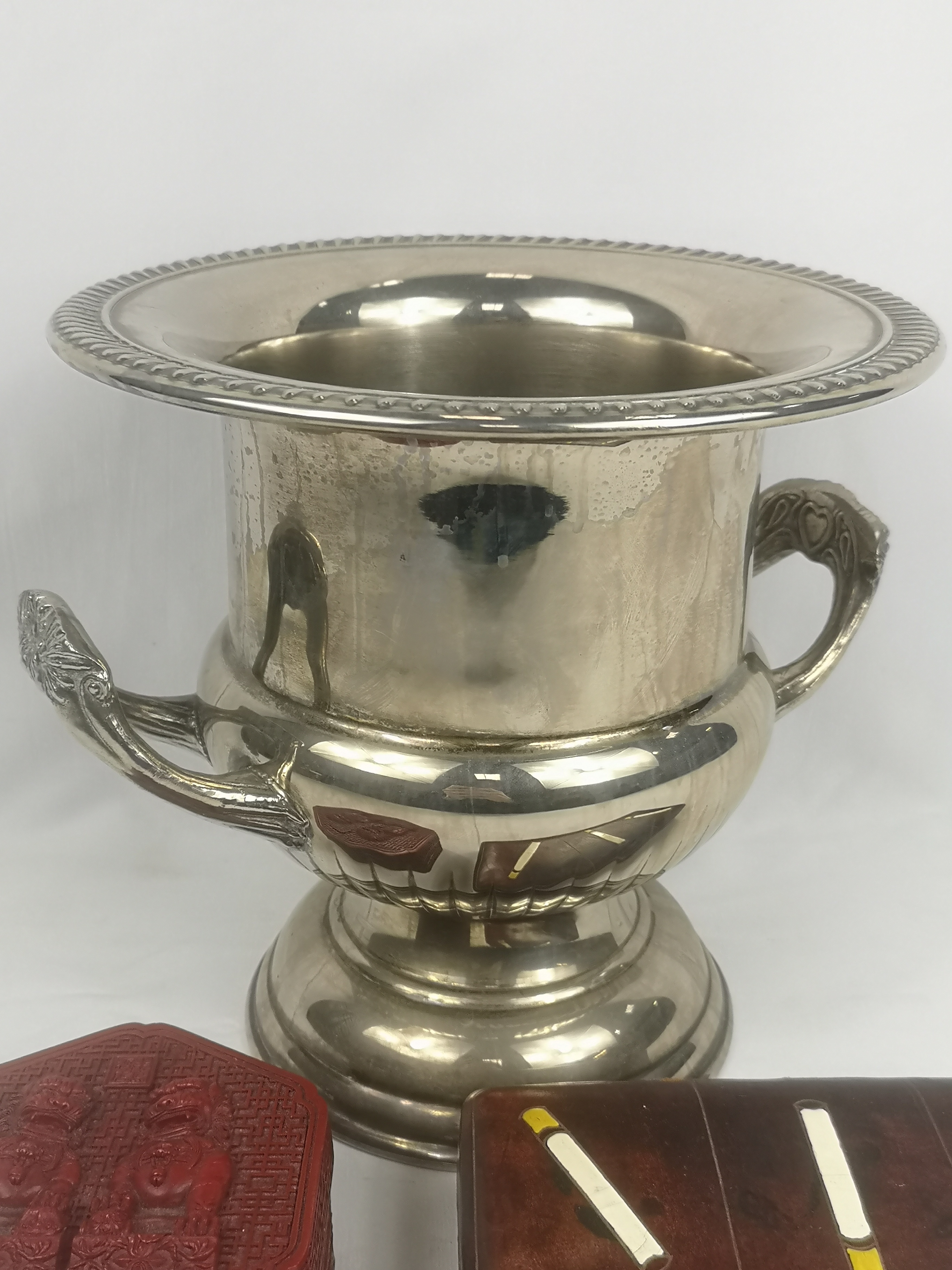 Silver plate champagne bucket and other items - Image 4 of 6