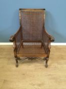 Mahogany armchair with cane seat
