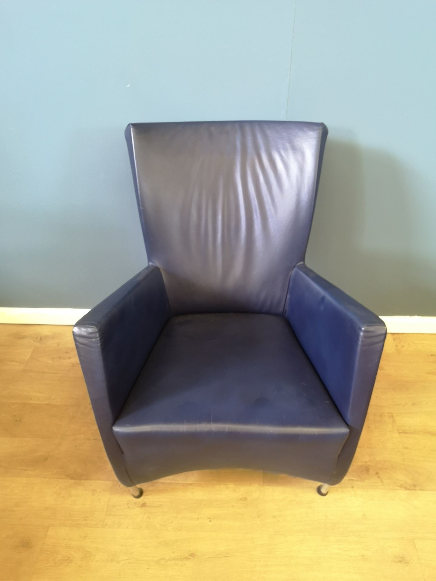 Montis blue leather armchair - Image 2 of 4