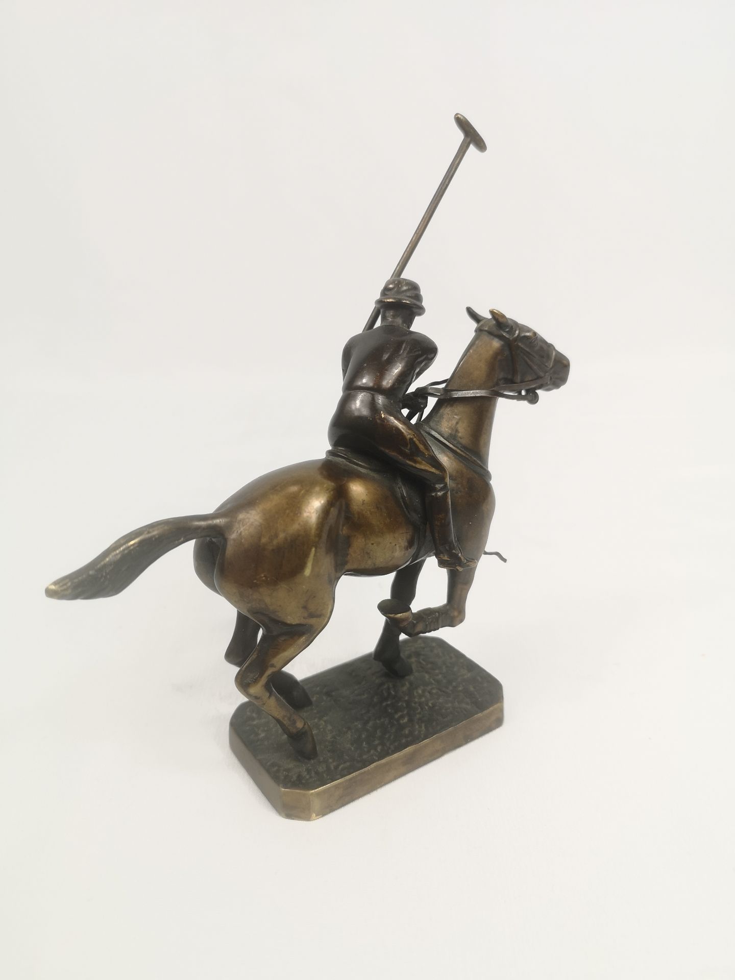 Bronze figurine of a polo player - Image 3 of 5