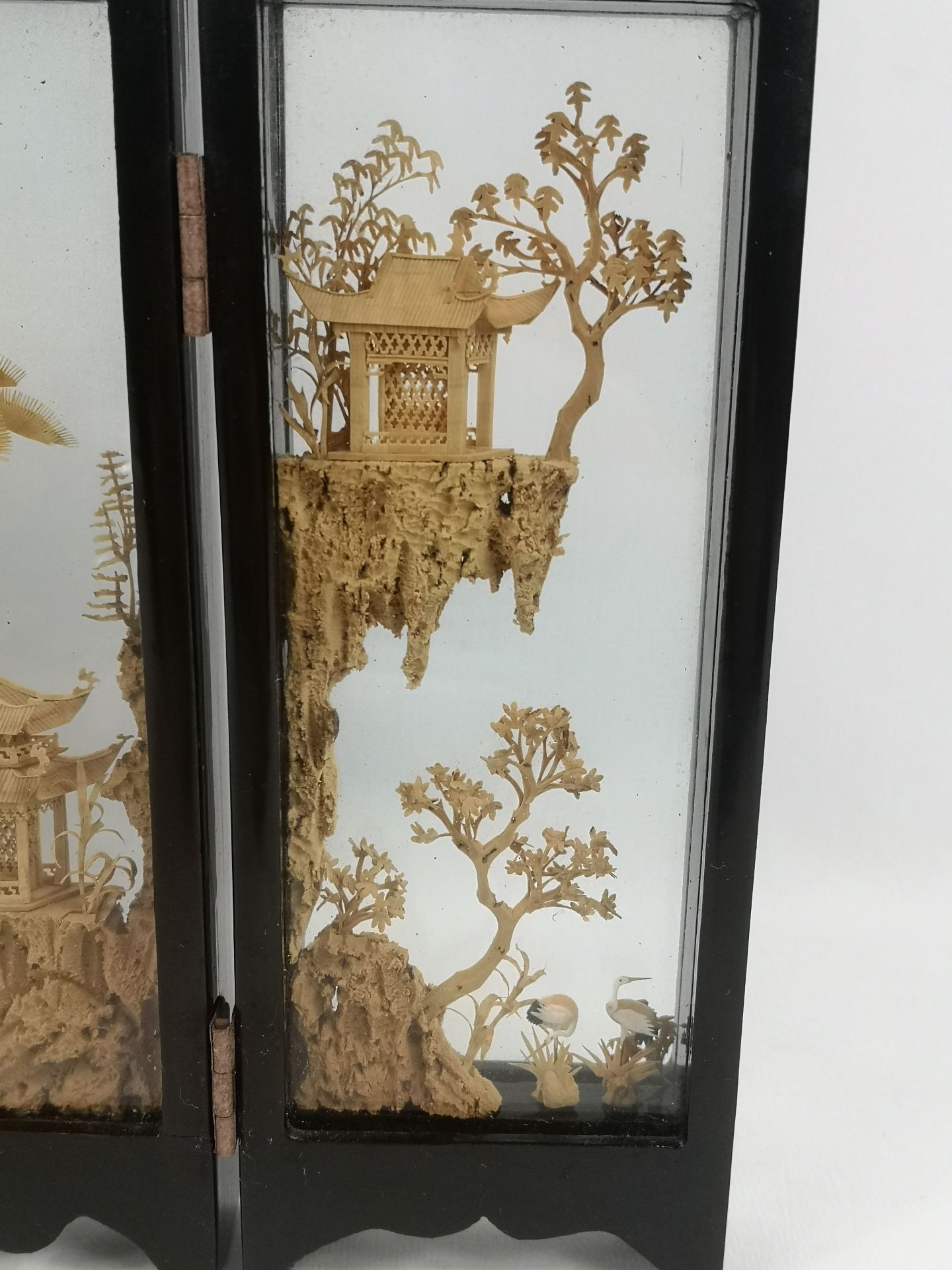 Oriental triptych cork diorama - Image 6 of 6