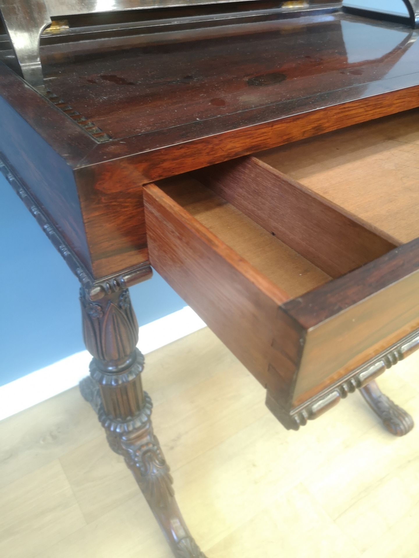 Victorian rosewood writing table - Image 5 of 6