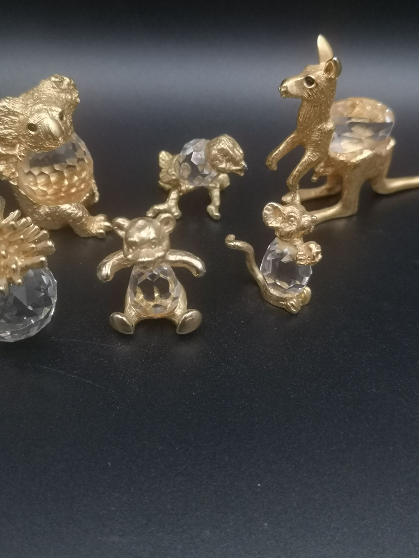 Six crystal animals with gilt metal mounts - Image 5 of 6
