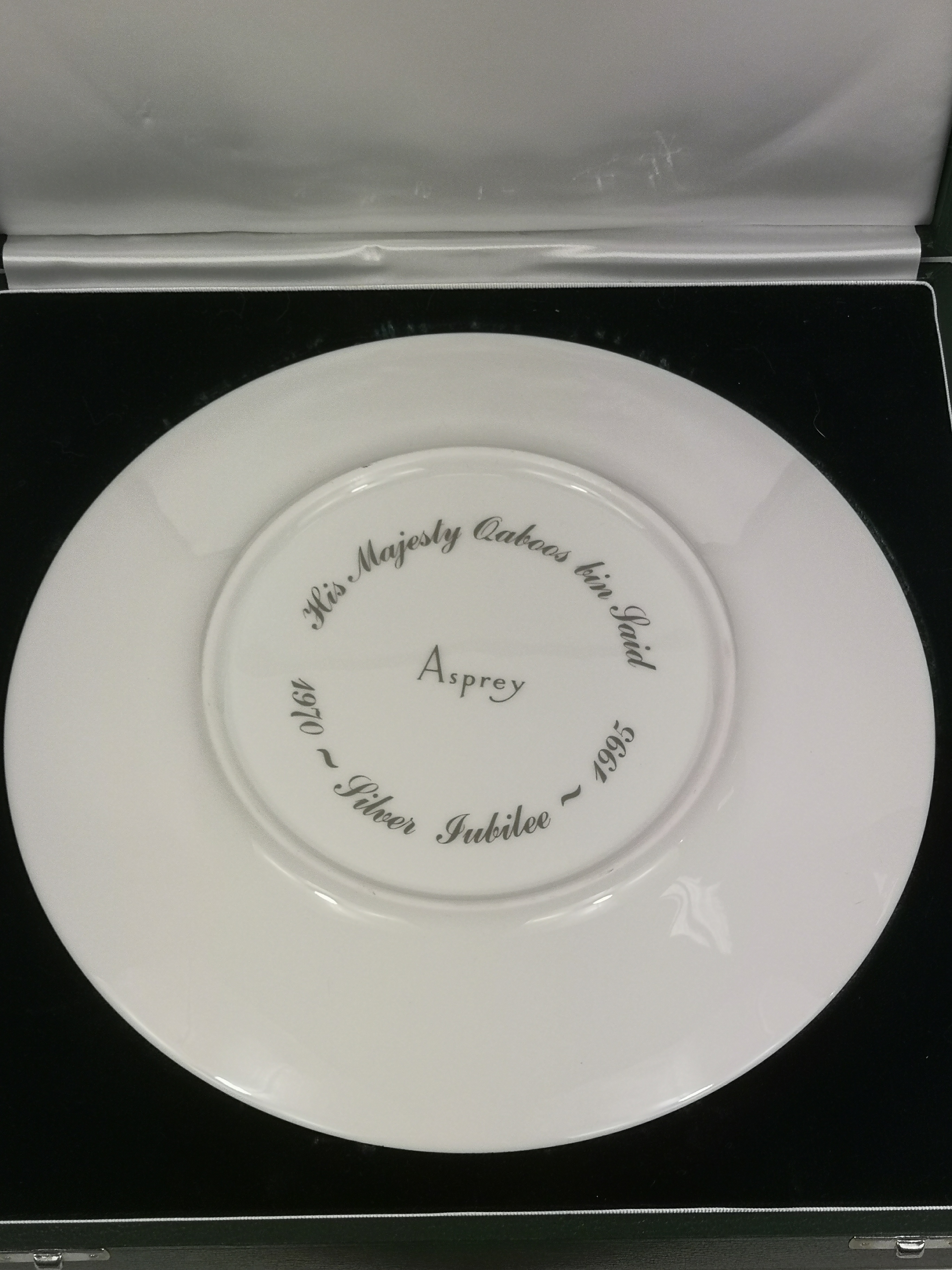 Asprey porcelain plate together with a Middle Eastern silver plate tray - Image 5 of 5