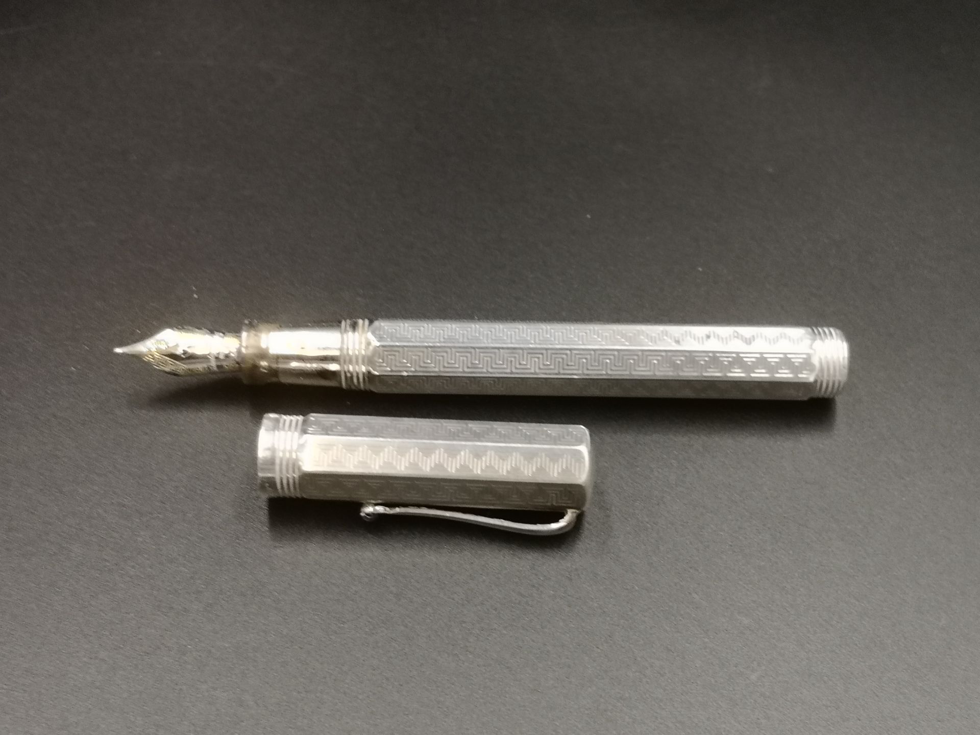 Montegrappa silver fountain pen; a Smythson silver ballpoint pen - Bild 6 aus 6