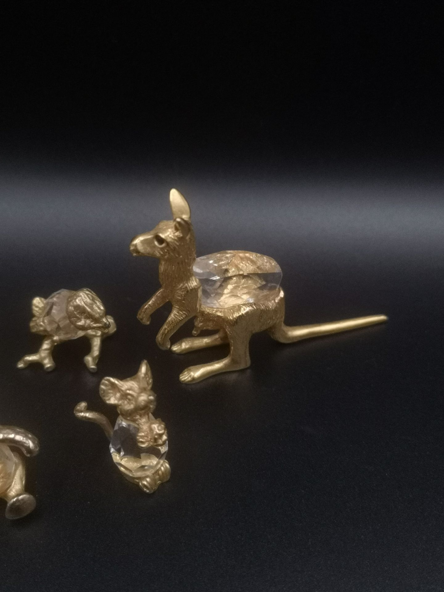 Six crystal animals with gilt metal mounts - Image 6 of 6