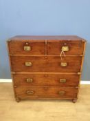 Victorian mahogany campaign chest of drawers