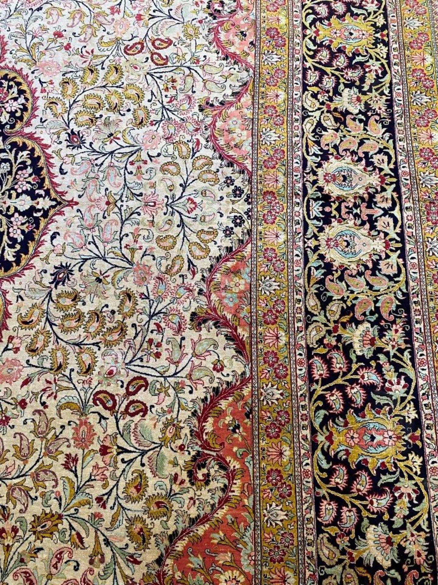 Persian style silk carpet - Image 6 of 6