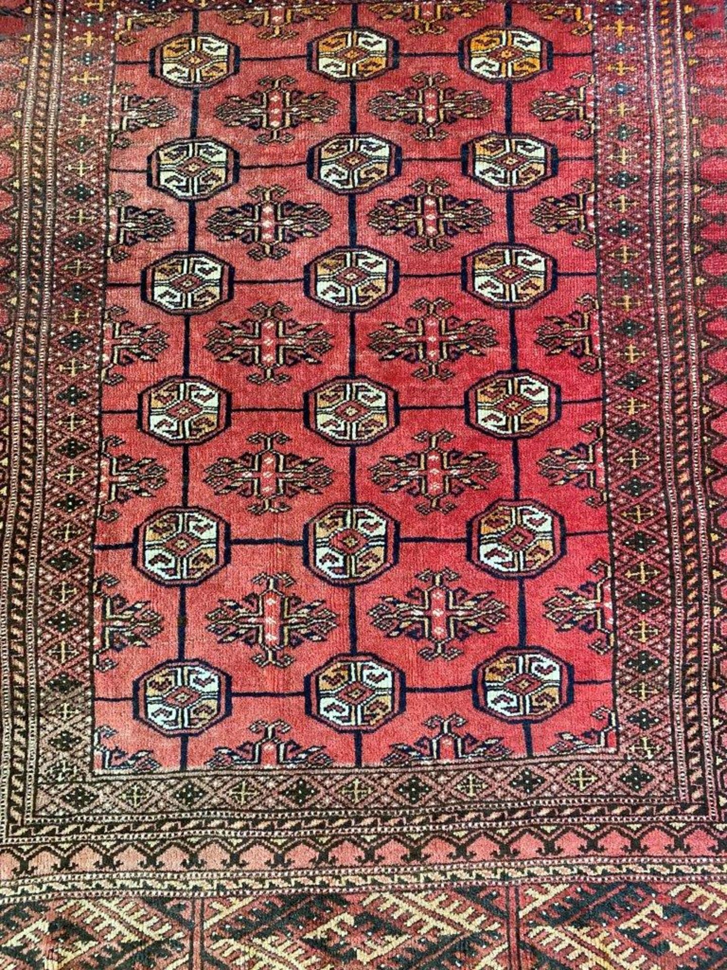 Red ground wool rug - Image 3 of 3
