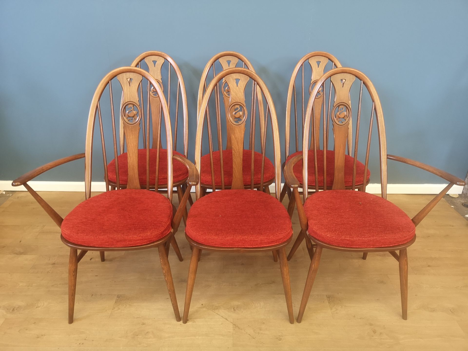 Six Ercol dining chairs - Image 2 of 5