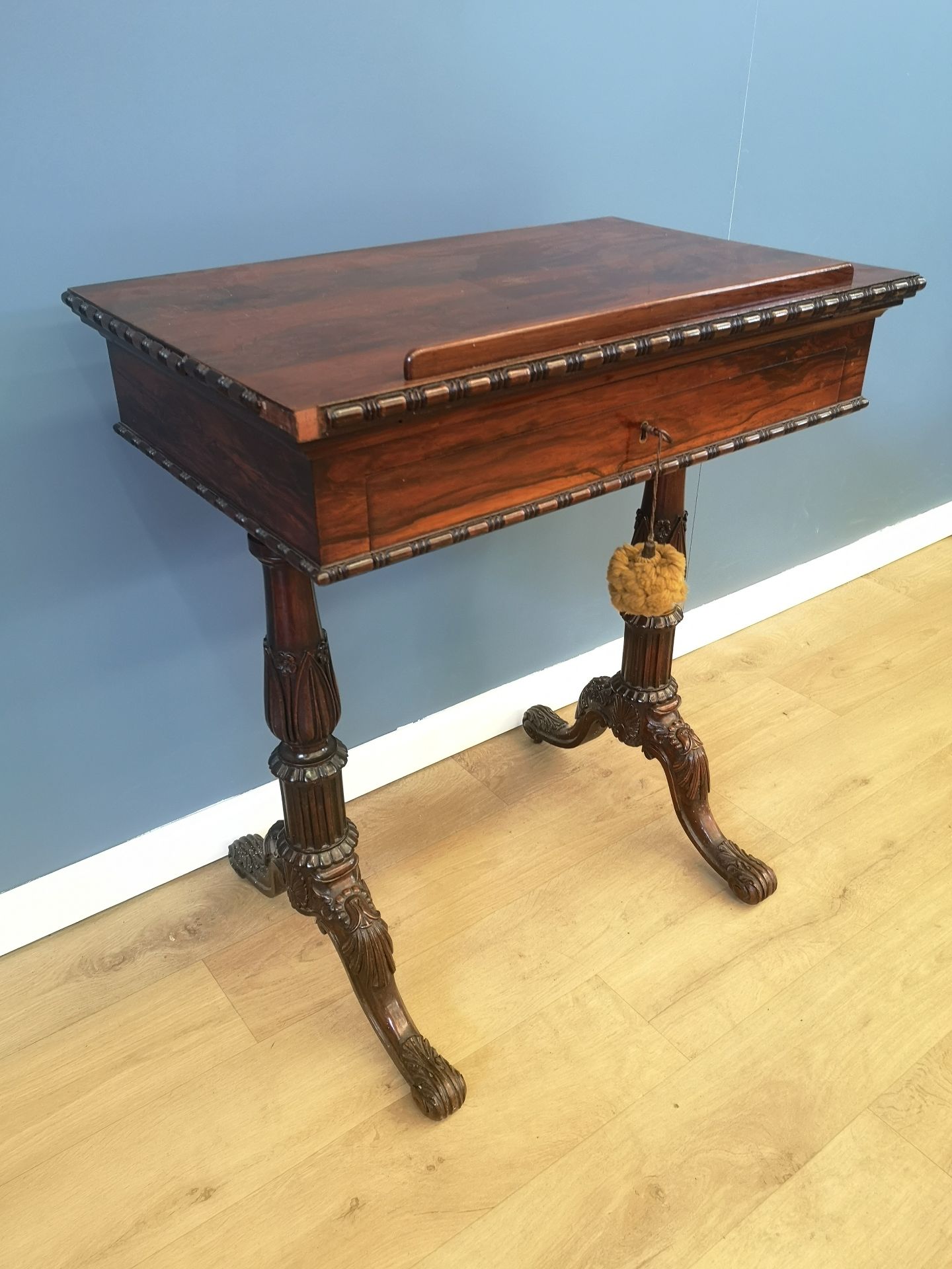 Victorian rosewood writing table - Image 4 of 6