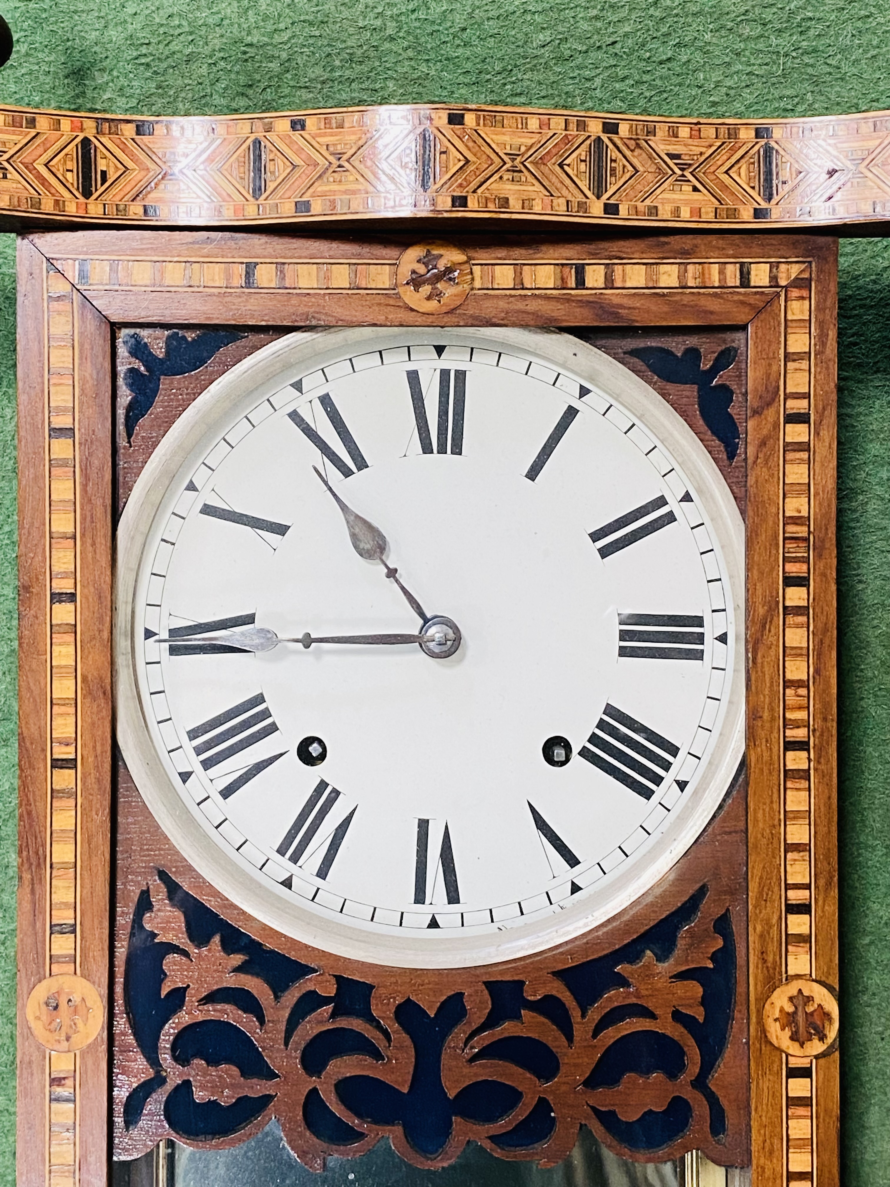 Mahogany Vienna style wall clock - Image 2 of 4