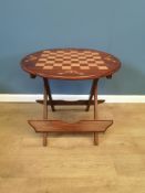 Wood folding chess table