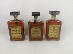 Three bottles of Amaretto di Saronno