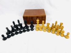 Jaques and Sons boxwood and ebony chess set