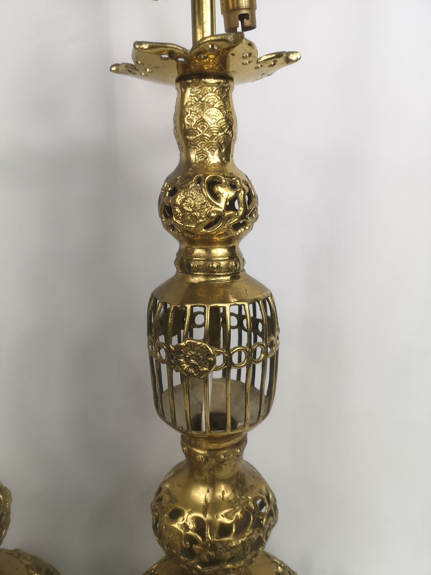 Pair of brass Middle Eastern style table lamps - Bild 4 aus 4
