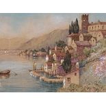 Rudolf Helmut Sauter - framed and glazed watercolour of Lake Como