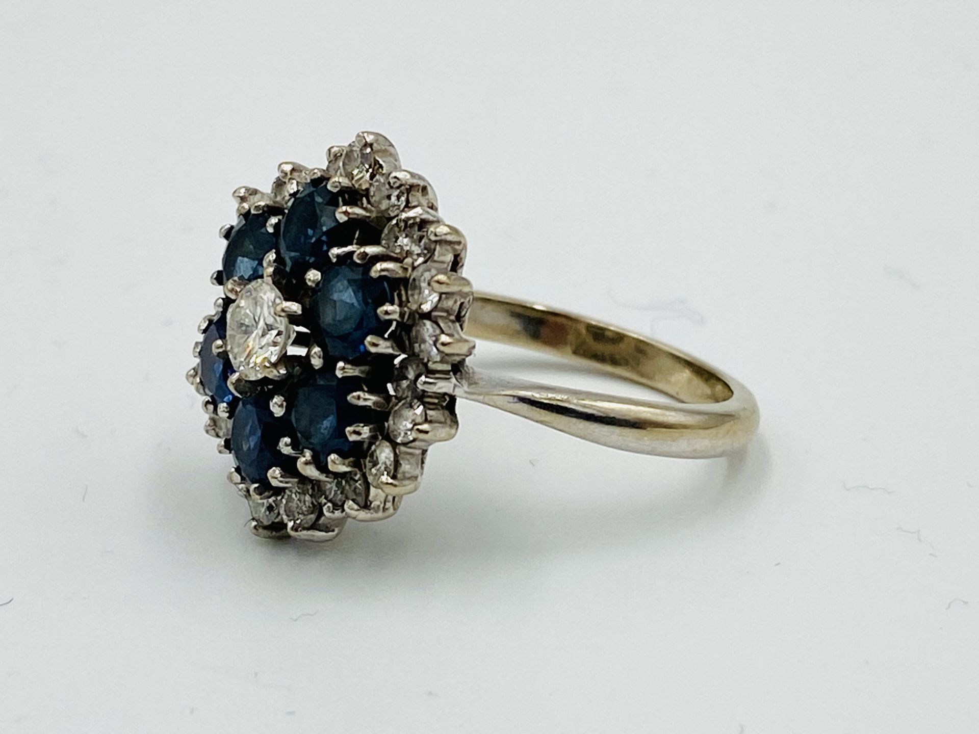 18ct gold, diamond and sapphire ring - Image 2 of 4