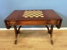 Mahogany sofa and games table