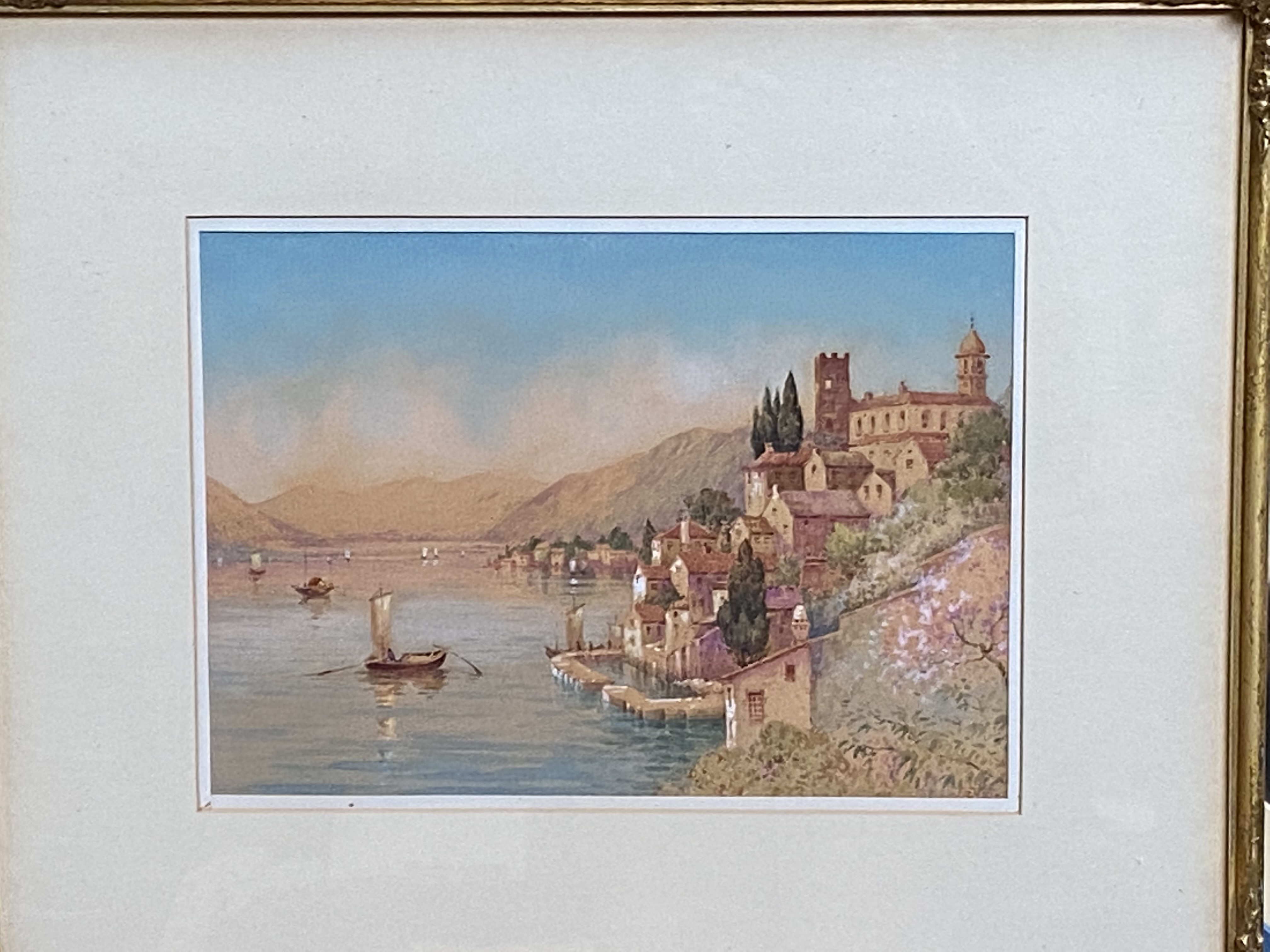 Rudolf Helmut Sauter - framed and glazed watercolour of Lake Como - Image 3 of 4